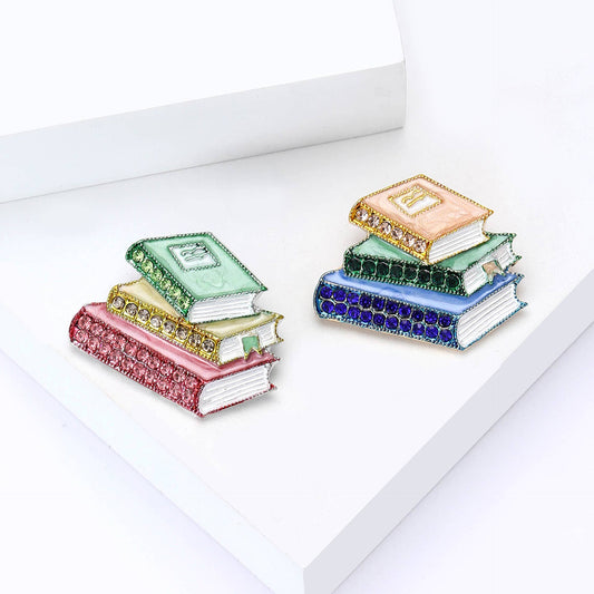 Book Stack Brooch - Spiral Circle