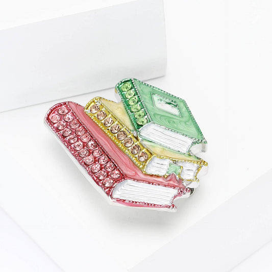 Book Stack Brooch - Spiral Circle
