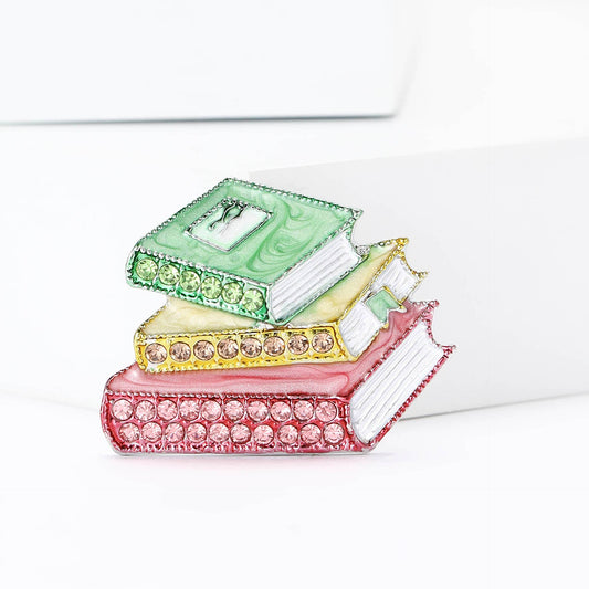 Book Stack Brooch - Spiral Circle