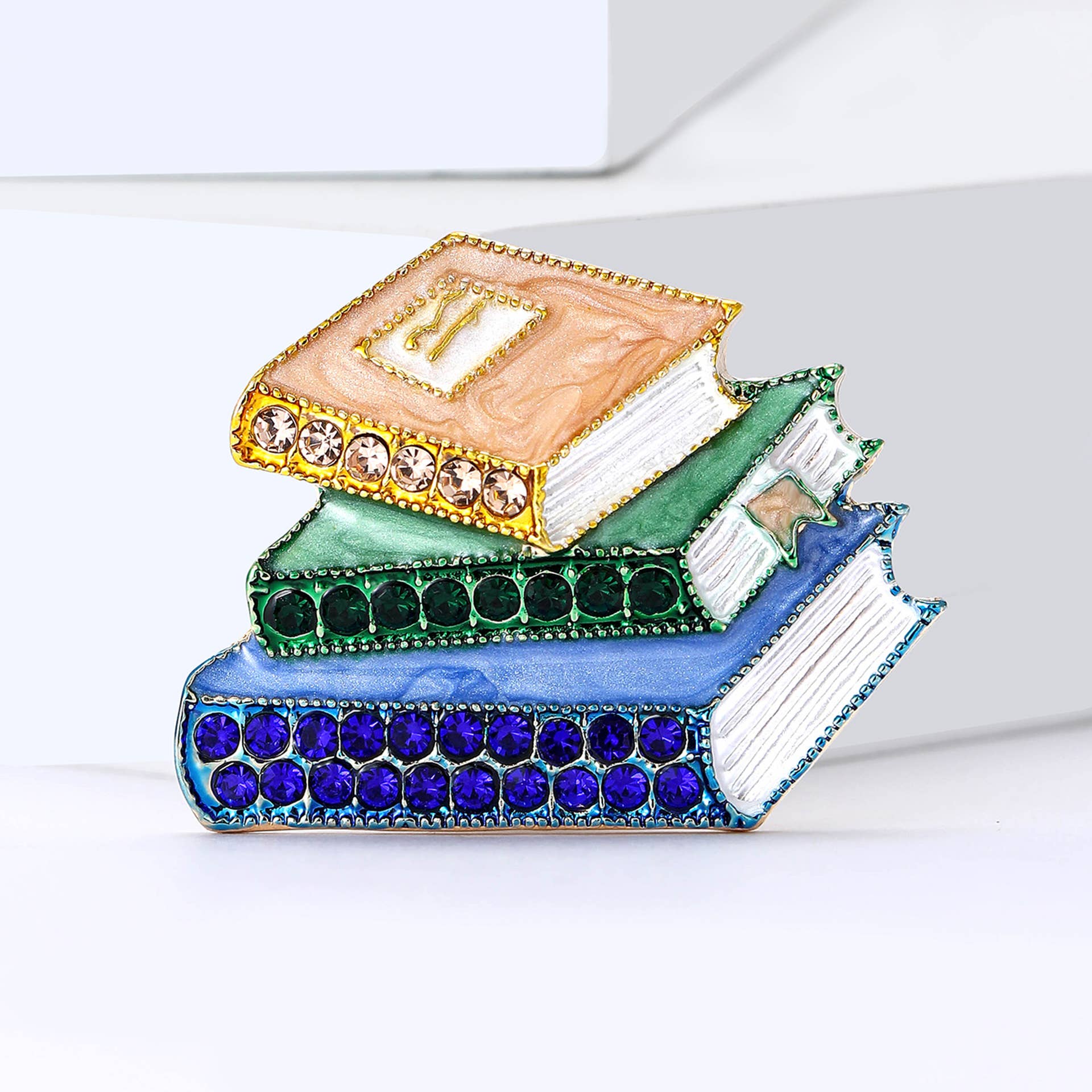 Book Stack Brooch - Spiral Circle