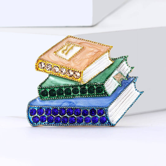 Book Stack Brooch - Spiral Circle