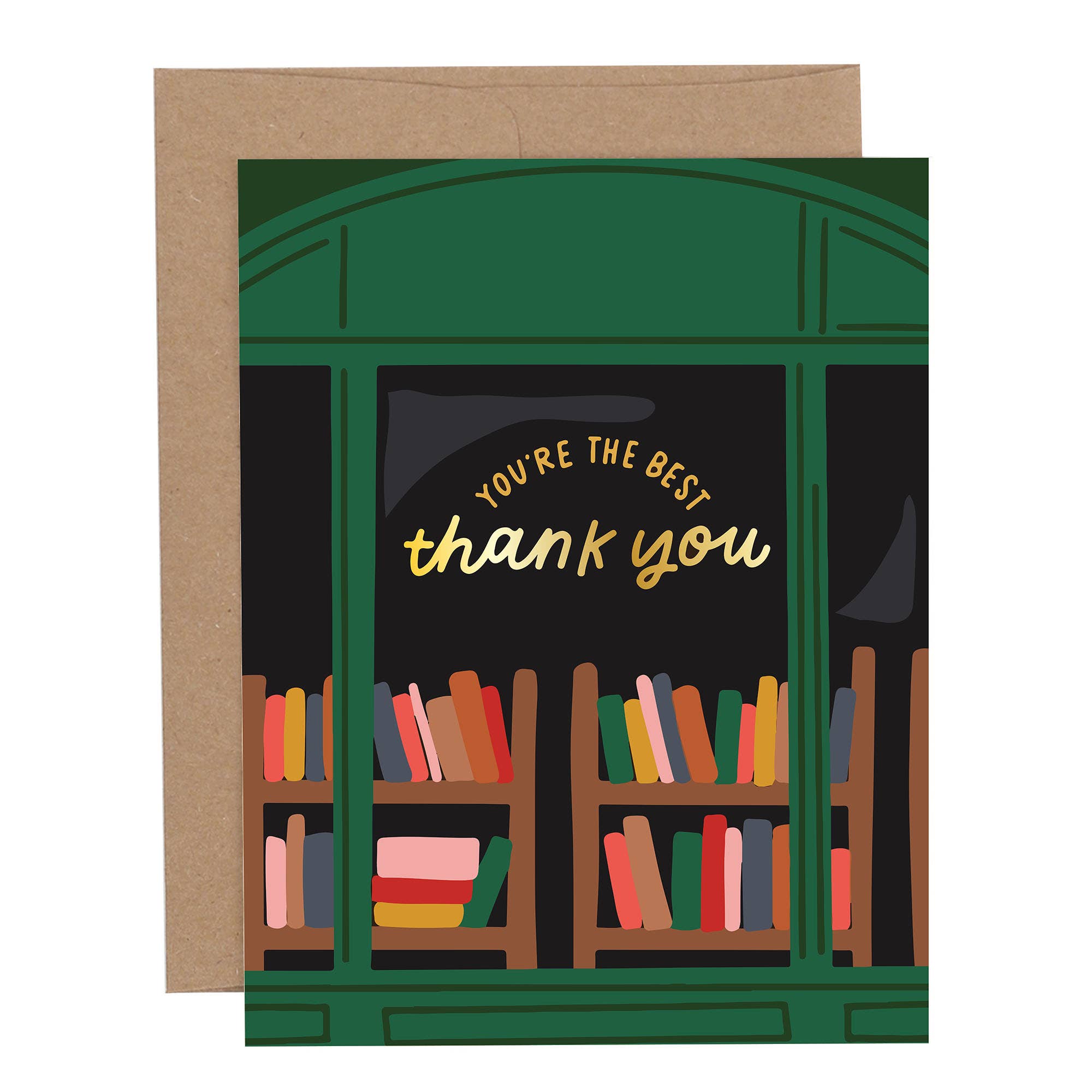 Bookstore Thank You Greeting Card - Spiral Circle
