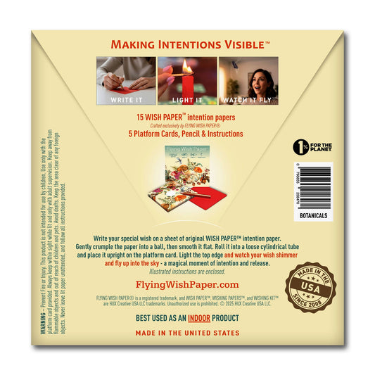 BOTANICALS — Flying Wish Paper® Standard Mini WISHING KIT™ - Spiral Circle