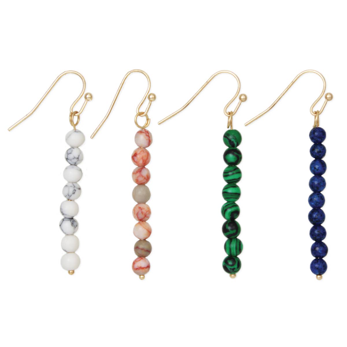 Bottled Treasures Stone Bead Drop Earrings - Spiral Circle