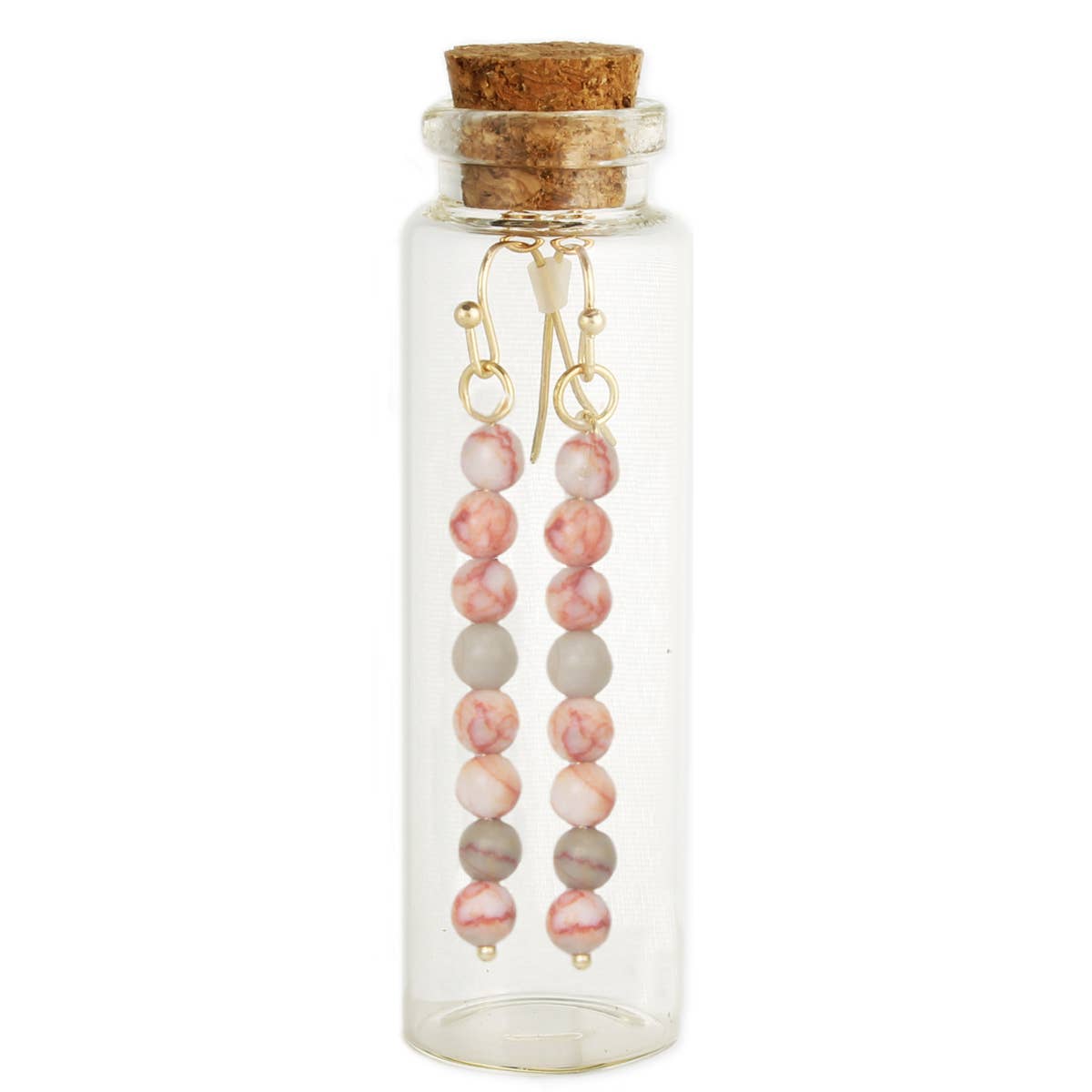 Bottled Treasures Stone Bead Drop Earrings - Spiral Circle