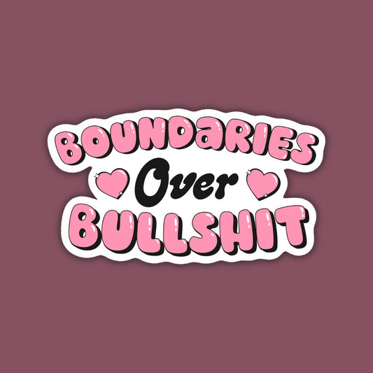 Boundaries Over Bullshit Vinyl Sticker - Spiral Circle