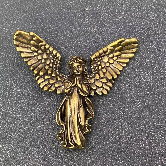 Brass Angel Statue Crafts Desktop Ornaments Decoration - Spiral Circle