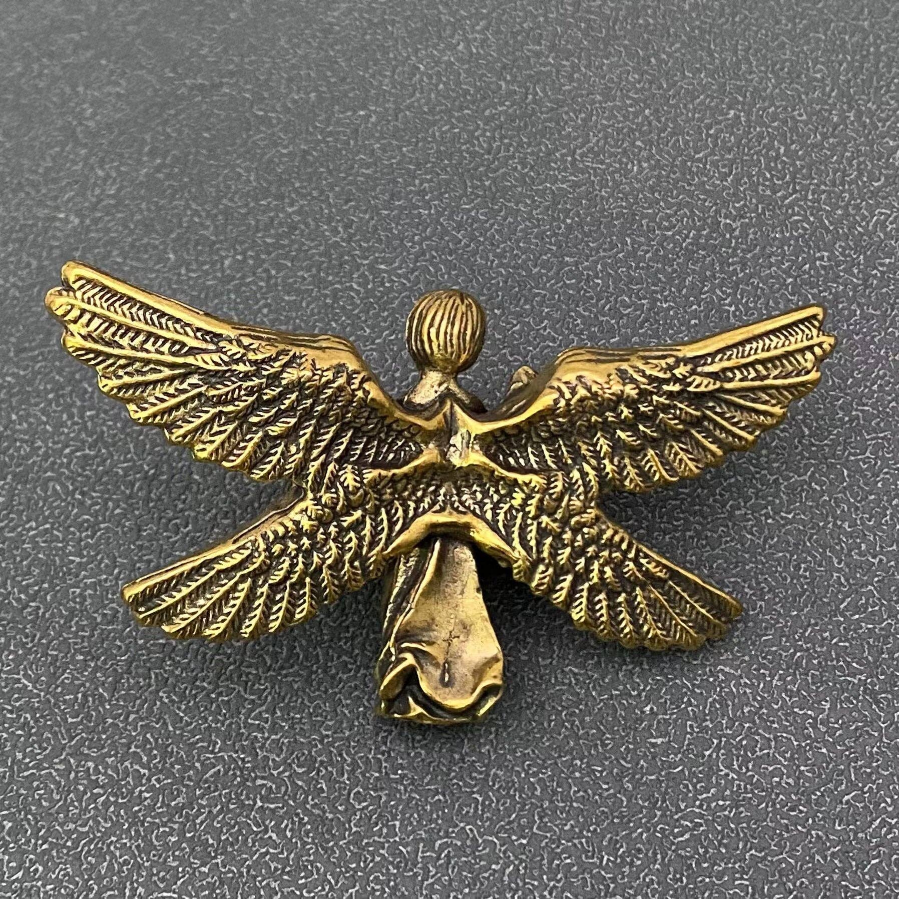 Brass Angel Statue Crafts Desktop Ornaments Decoration - Spiral Circle