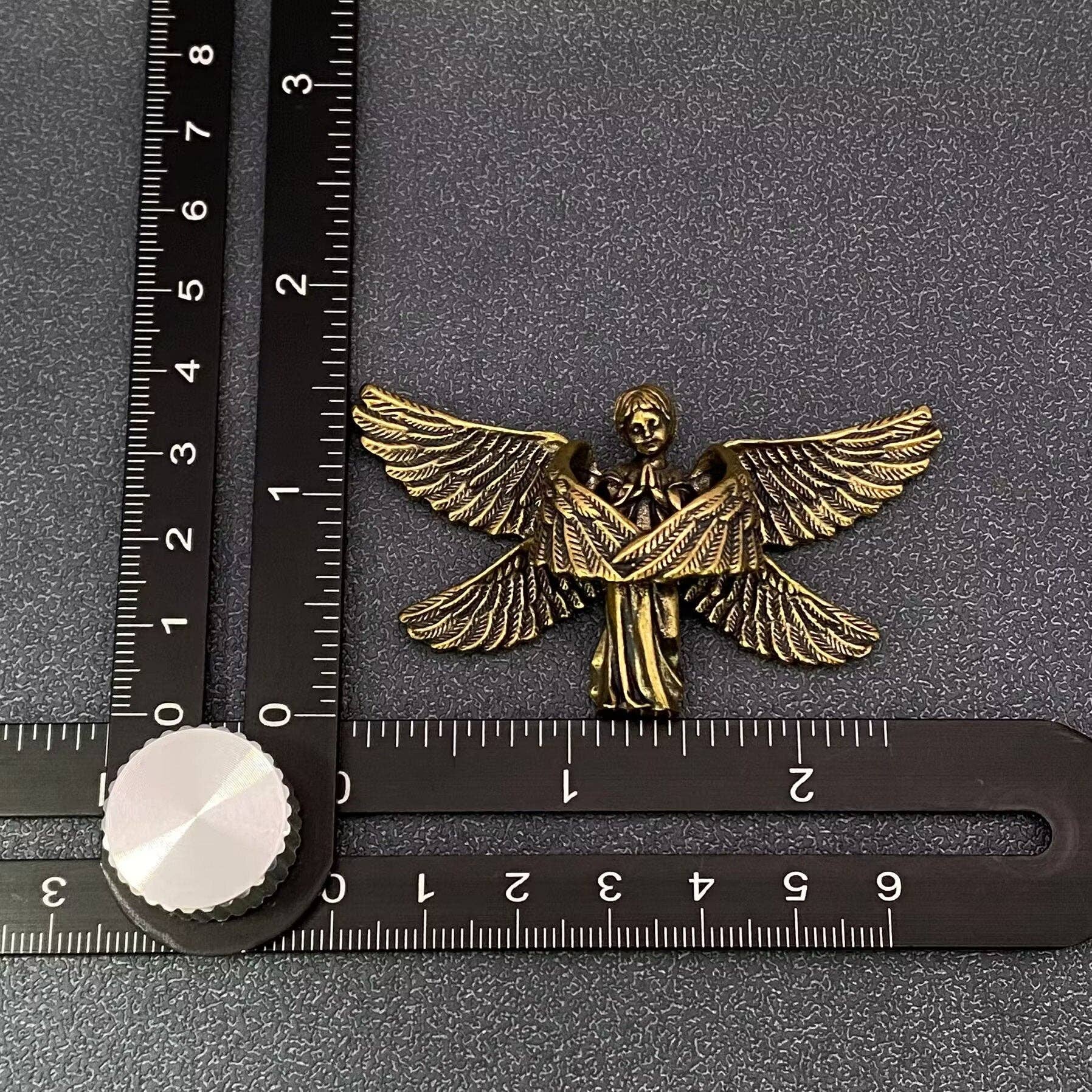 Brass Angel Statue Crafts Desktop Ornaments Decoration - Spiral Circle