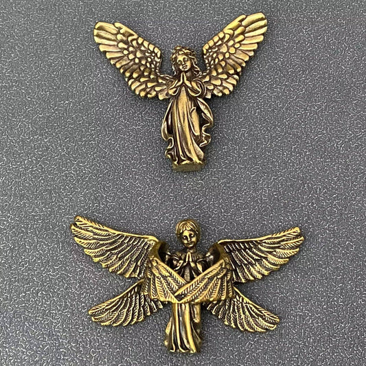 Brass Angel Statue Crafts Desktop Ornaments Decoration - Spiral Circle