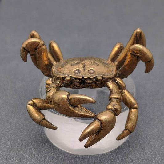 Brass Crab Desktop Ornaments Decoration - Spiral Circle