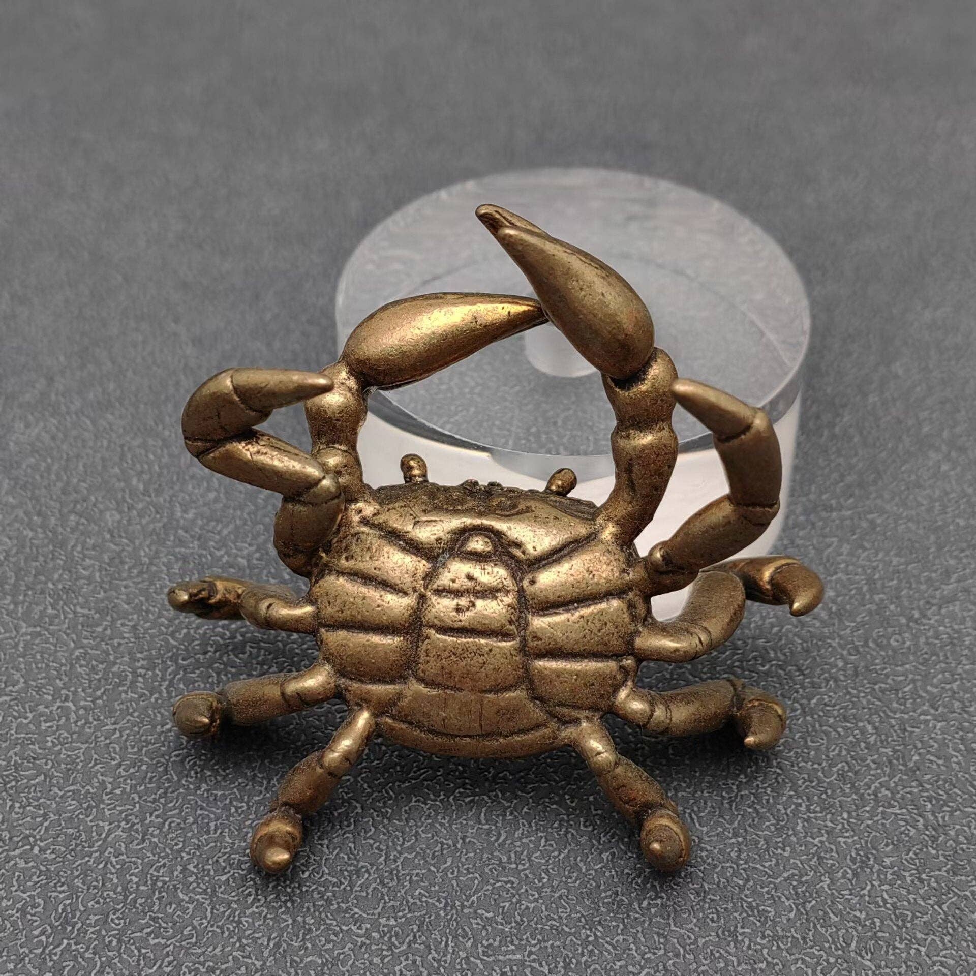 Brass Crab Desktop Ornaments Decoration - Spiral Circle