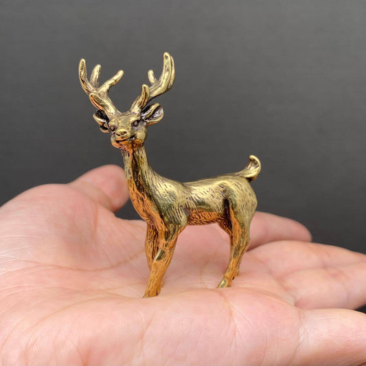 Brass Elk| Brass Figurine - Spiral Circle