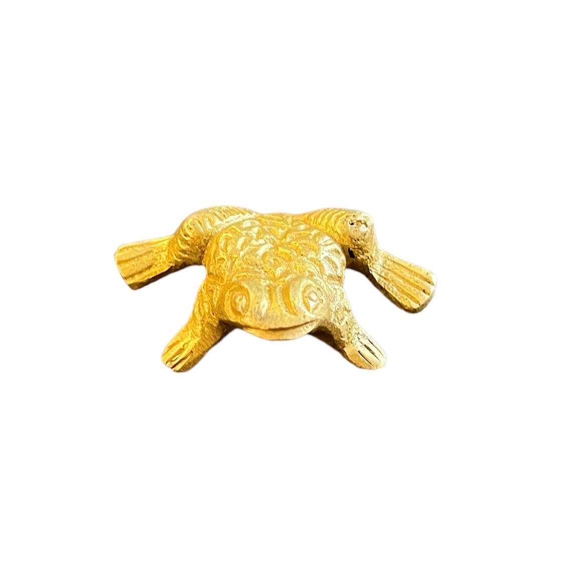 Brass Frog Figurine - Spiral Circle