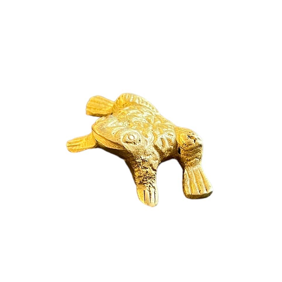 Brass Frog Figurine - Spiral Circle