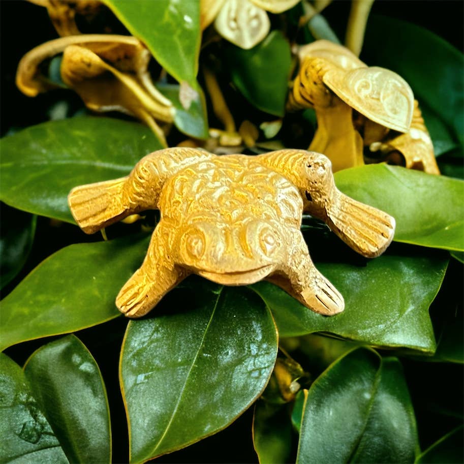 Brass Frog Figurine - Spiral Circle