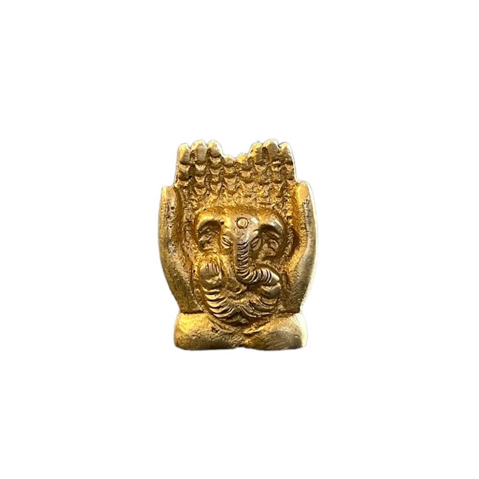 Brass Ganesh Hand Figurine - Spiral Circle