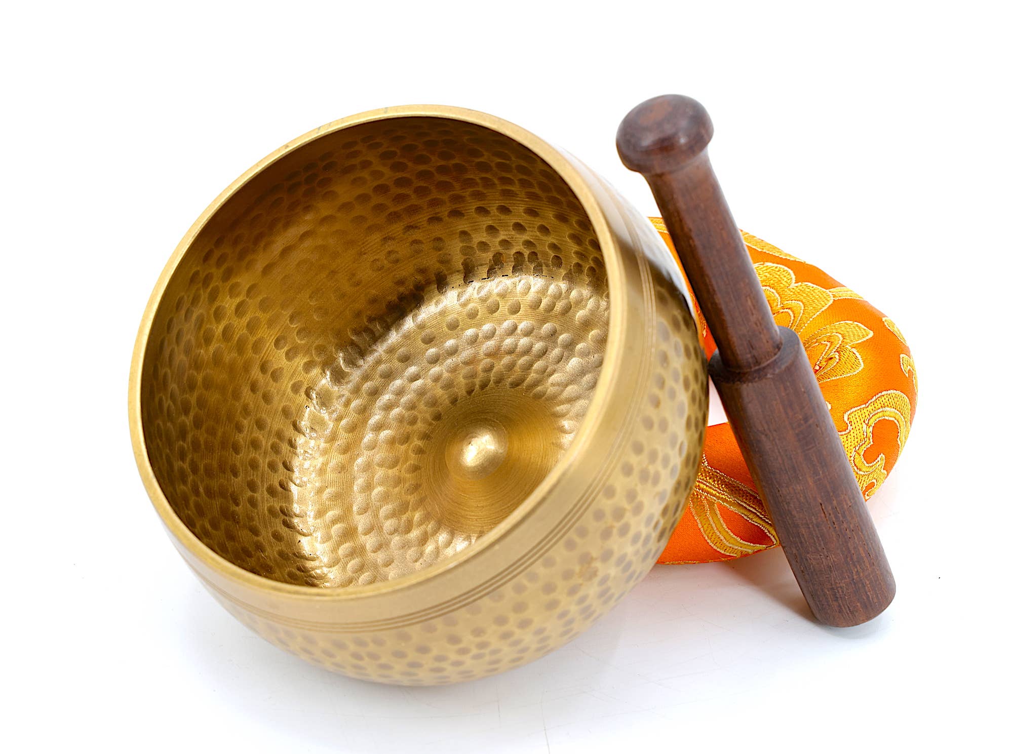 Brass Lingam | Hand Beaten Singing Bowl - Spiral Circle