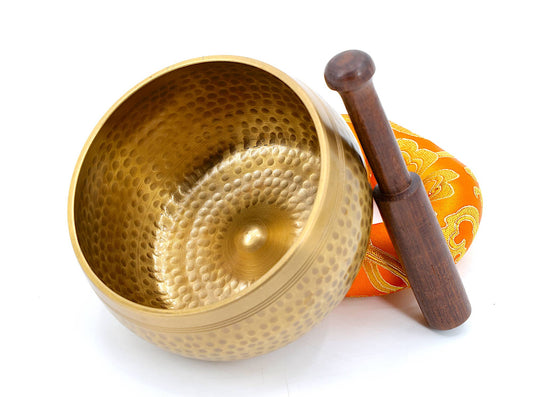 Brass Lingam | Hand Beaten Singing Bowl - Spiral Circle