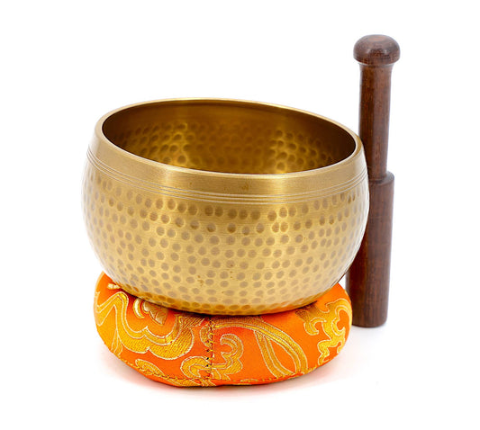 Brass Lingam | Hand Beaten Singing Bowl - Spiral Circle