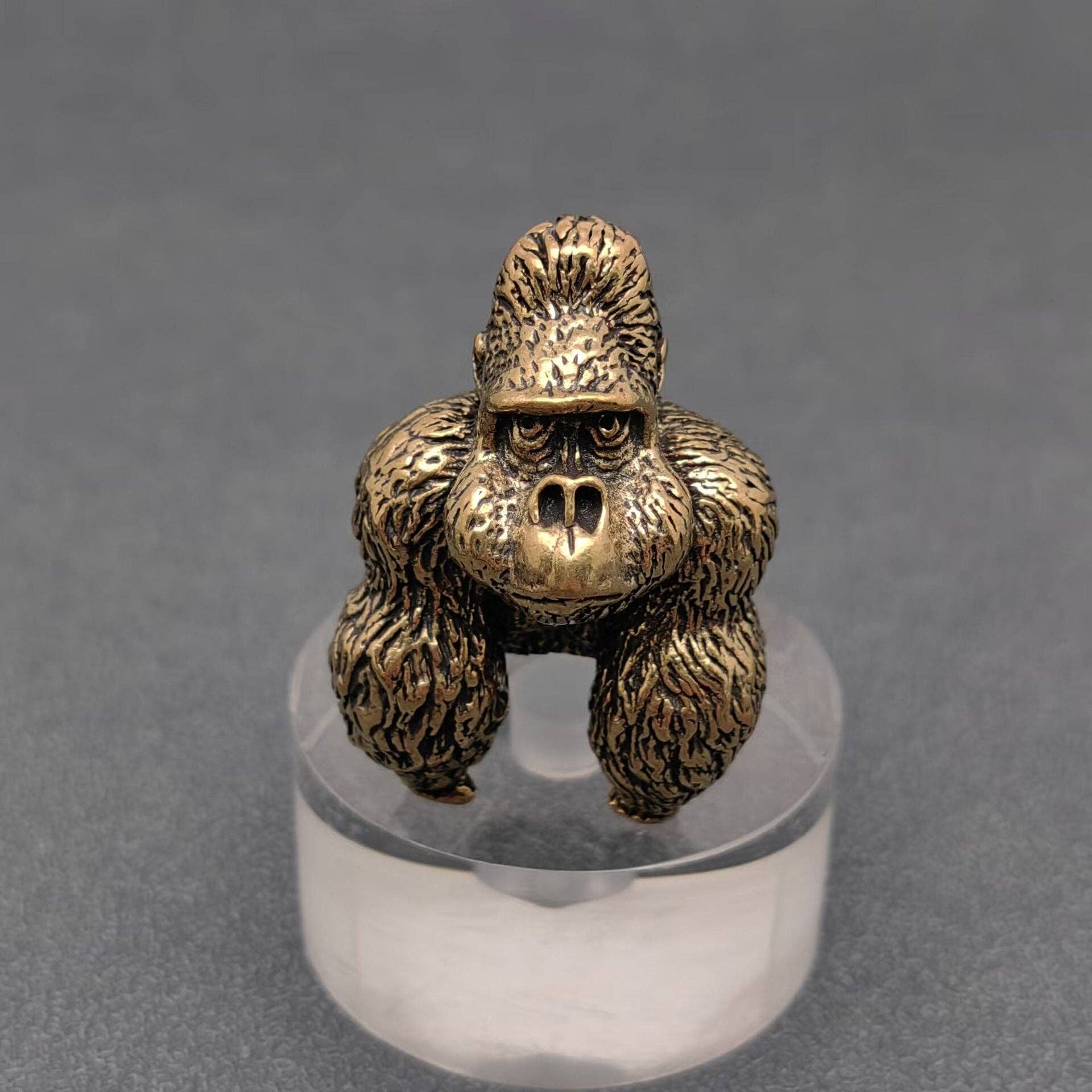 Brass Orangutan Desktop Ornaments Decorations - Spiral Circle