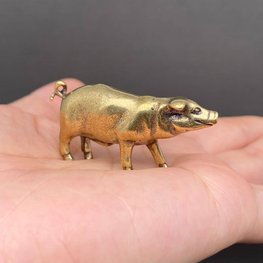 Brass Pig| Brass Figurine - Spiral Circle