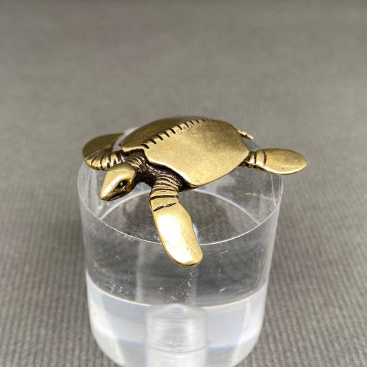 Brass Sea Turtle| Brass Figurine - Spiral Circle