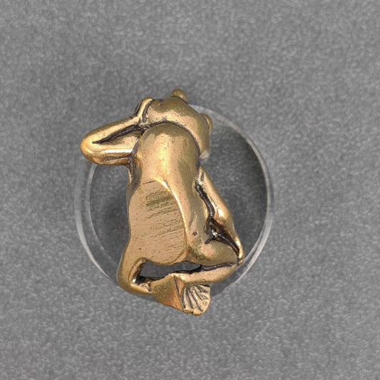 Brass Side - Lying Frog Desktop Ornaments Decorations - Spiral Circle