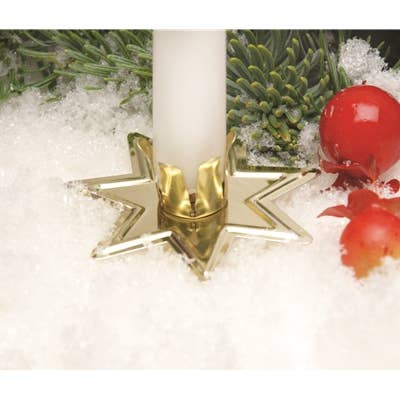 Brass Star Metal Candle Holder for 7/8" Taper - Spiral Circle