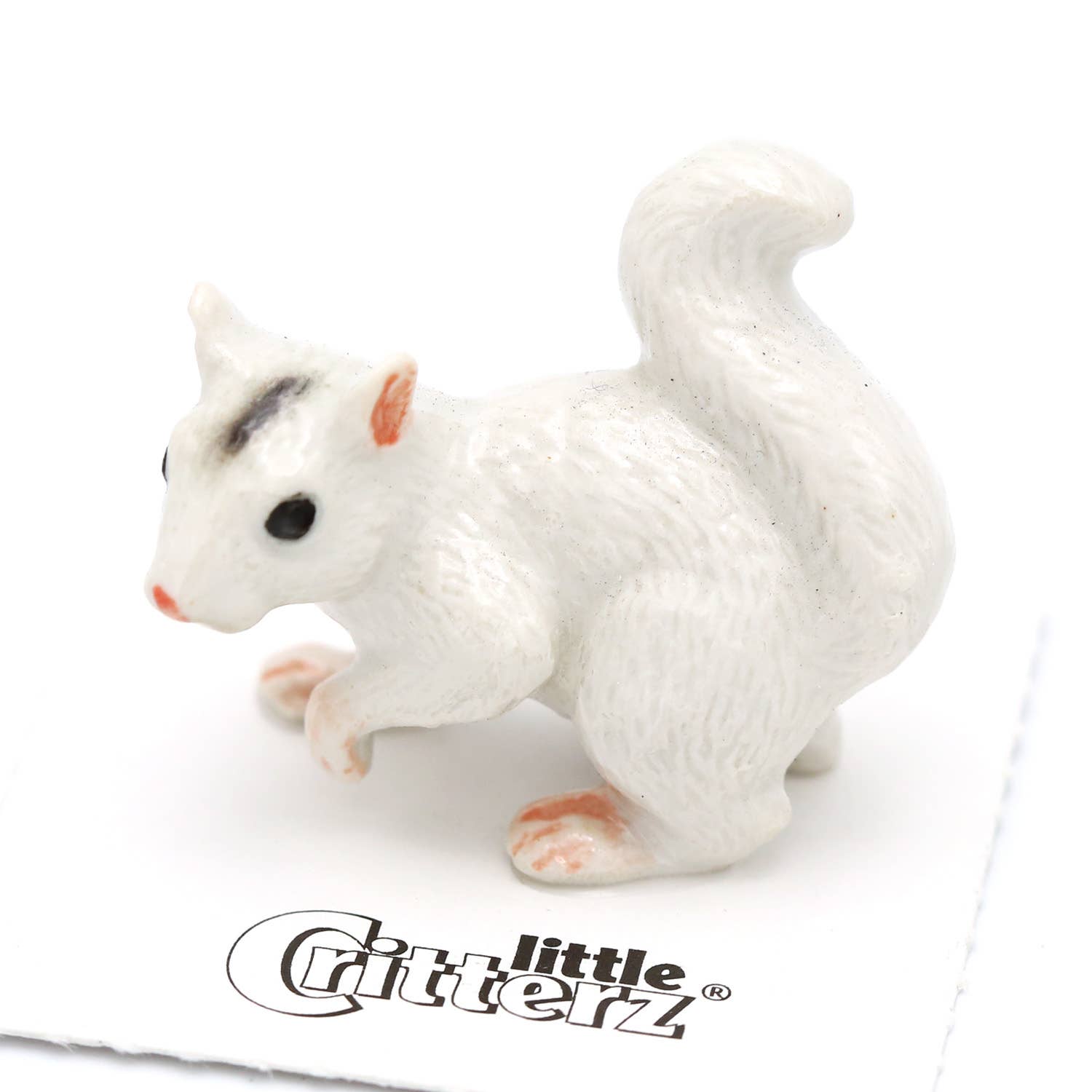 Bree White Squirrel Porcelain Miniature - Spiral Circle