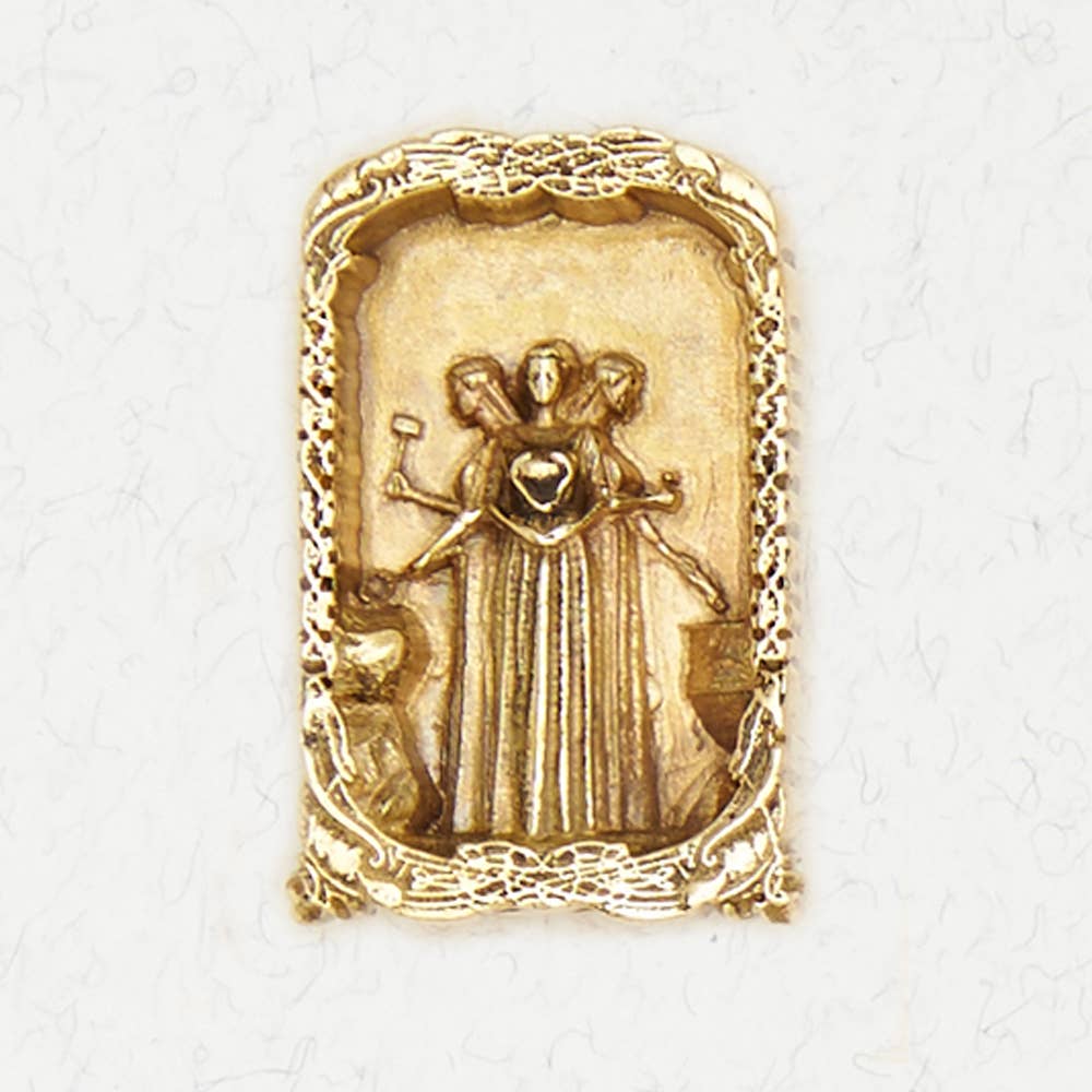 Bronze Pendant - Saint Brigid - Spiral Circle