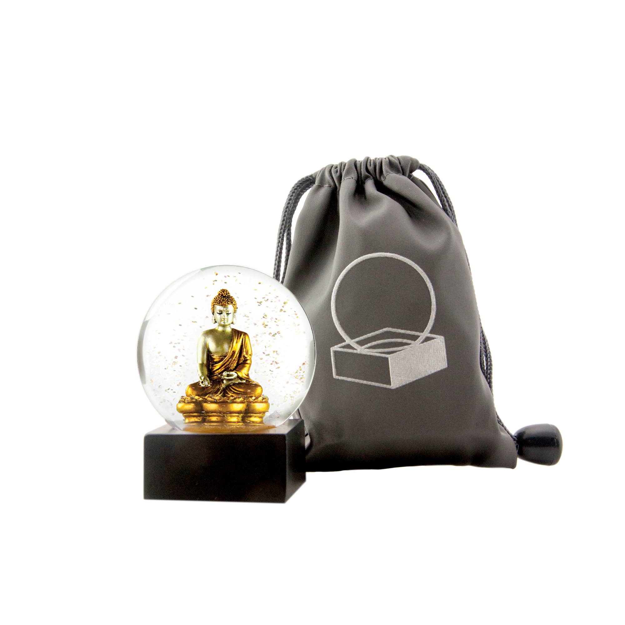 Buddha - to - Go Gold Snow Globe - Spiral Circle