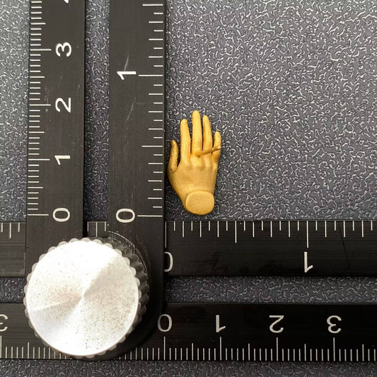 Buddhism Hand 14K Matte Gold Plated Ear Studs - Spiral Circle