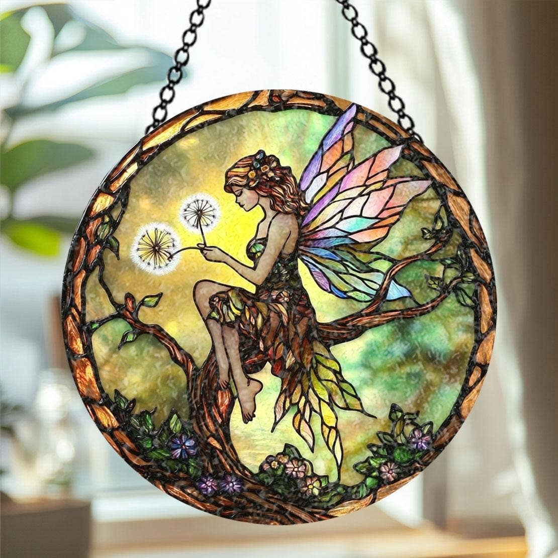 Butterfly Fairy Reading Book Suncatcher, Gift for Book Lover - Spiral Circle