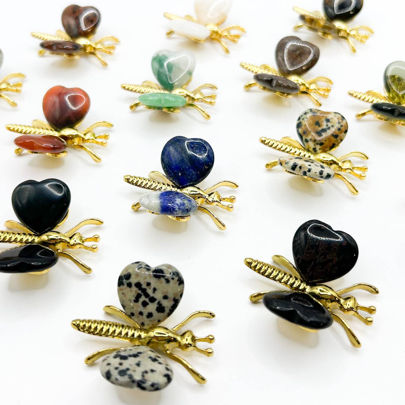 Butterfly with Gemstone Heart Wings - Spiral Circle