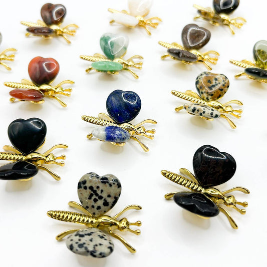 Butterfly with Gemstone Heart Wings - Spiral Circle