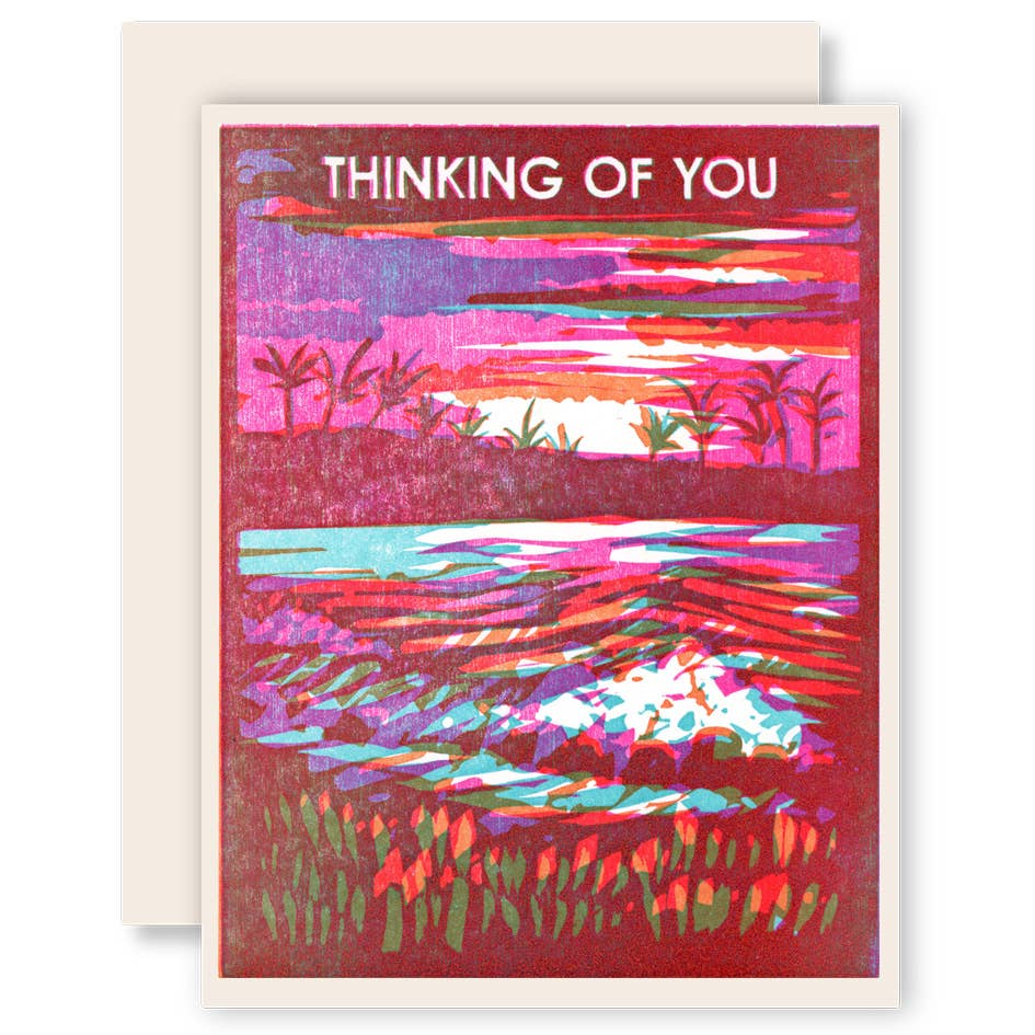Thinking of You (Ocean Sunrise) Letterpress Card