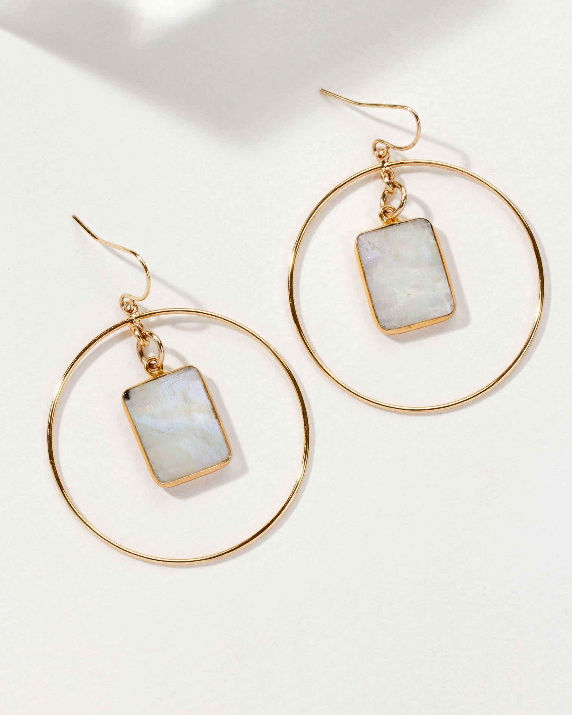 Stoney Hoop Earrings | Moonstone