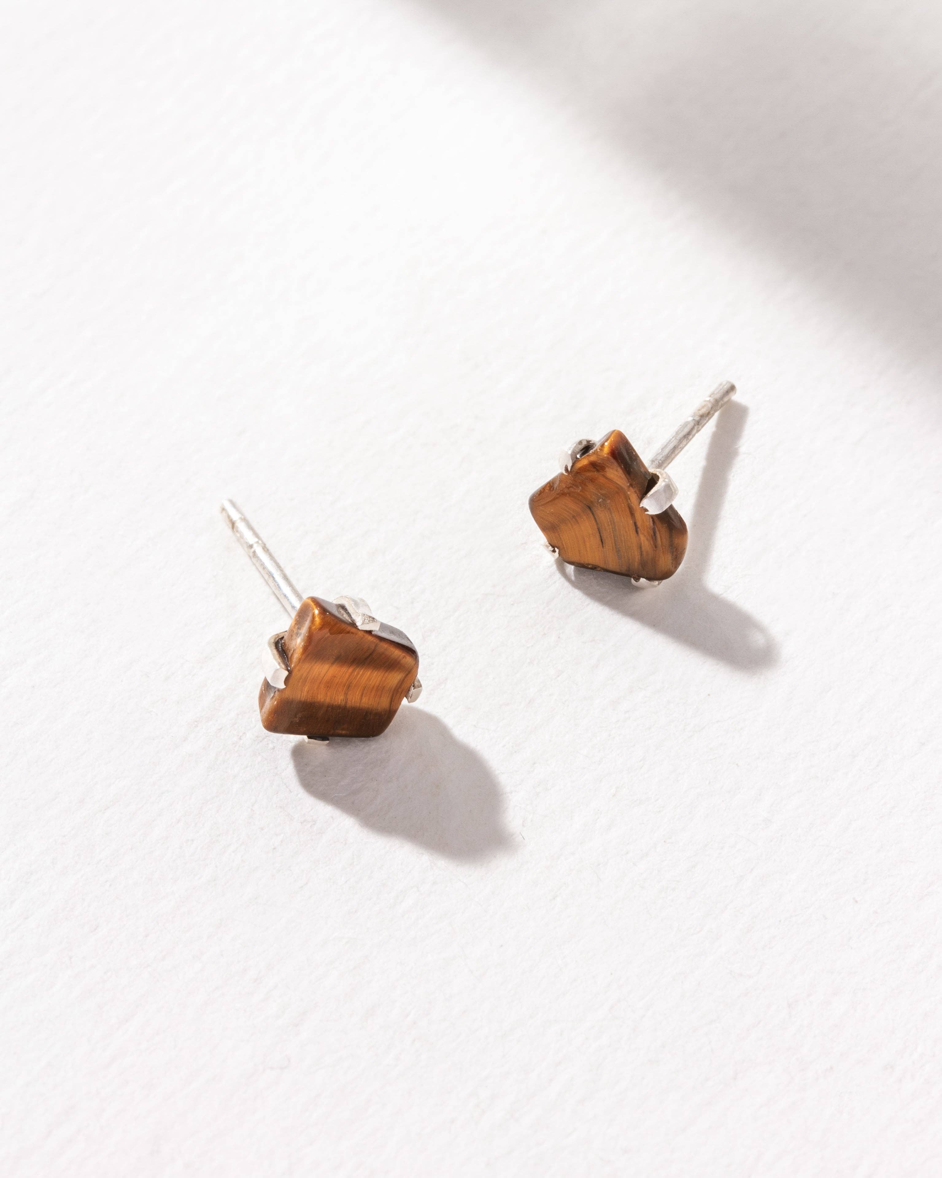 Tiger's Eye Beauty Post Earrings | Sterling Silver