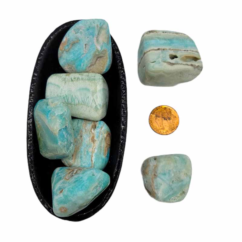 Caribbean Calcite | Tumbled - Spiral Circle