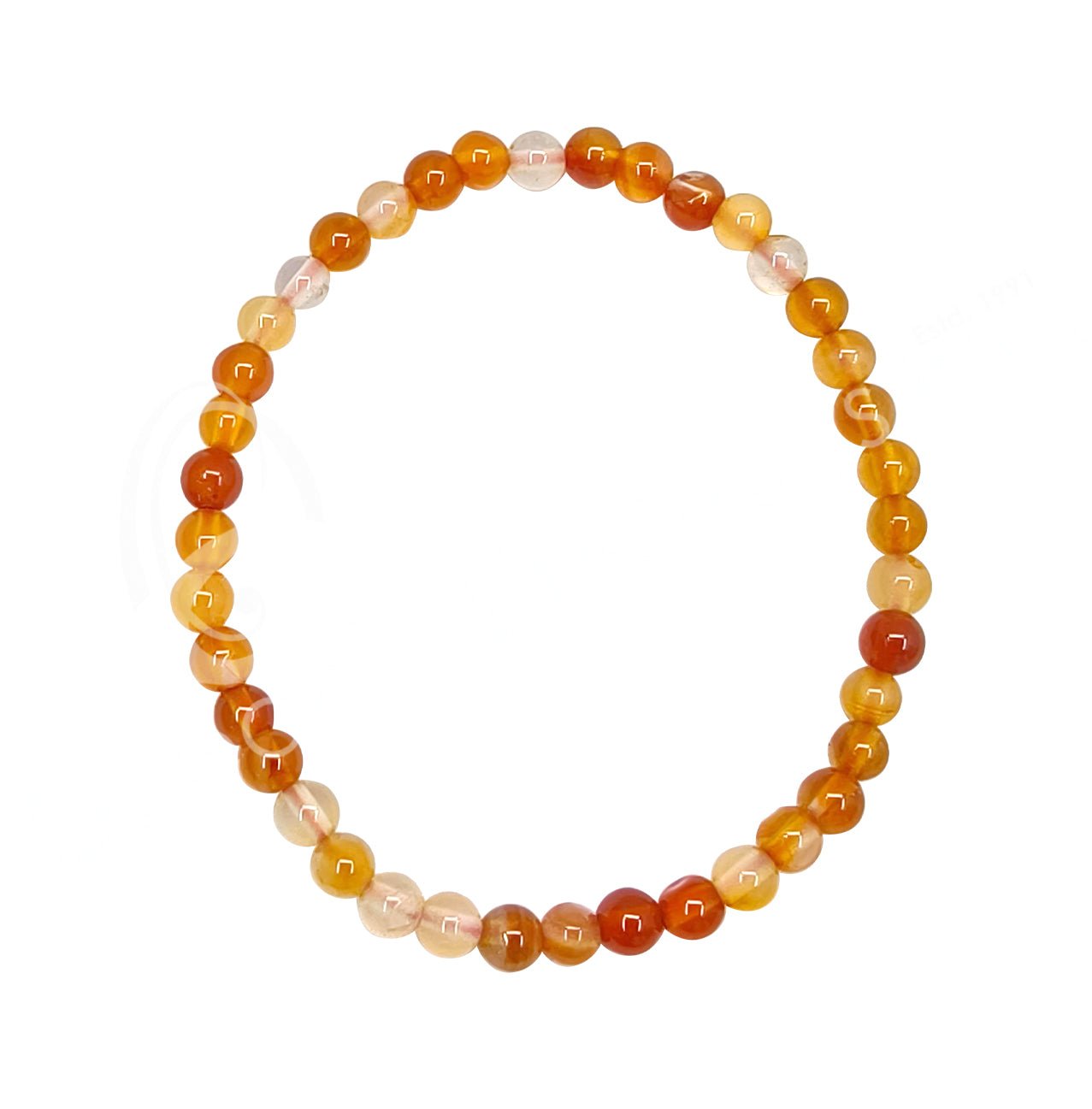 Carnelian | Courage and Clearing | Baby Size Bracelet | 4mm - Spiral Circle