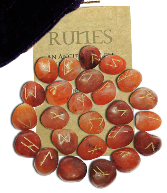Carnelian Gemstone Runes RSCA - Spiral Circle