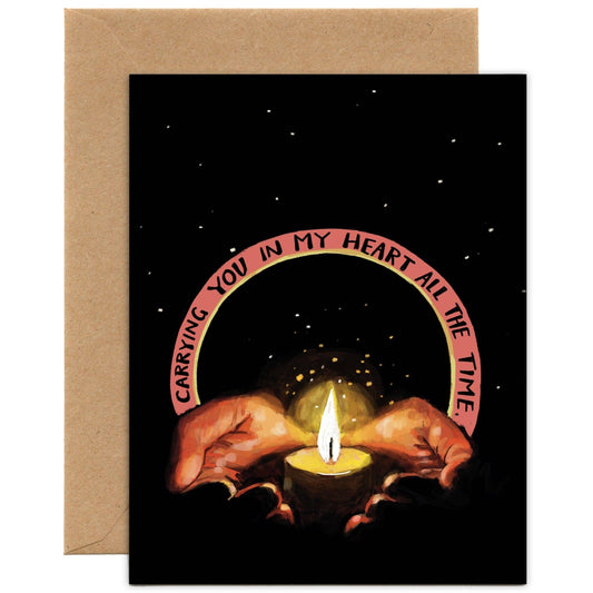 Carrying you in my heart all the time | Sympathy Card - Spiral Circle