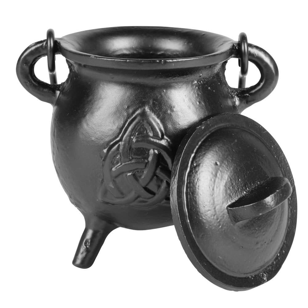 Cast Iron Cauldron Small Triquetra - Spiral Circle