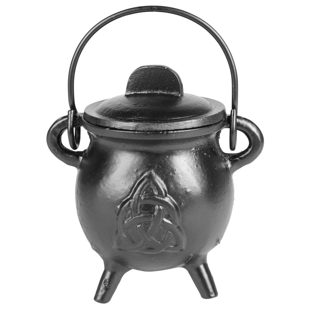 Cast Iron Cauldron Small Triquetra - Spiral Circle