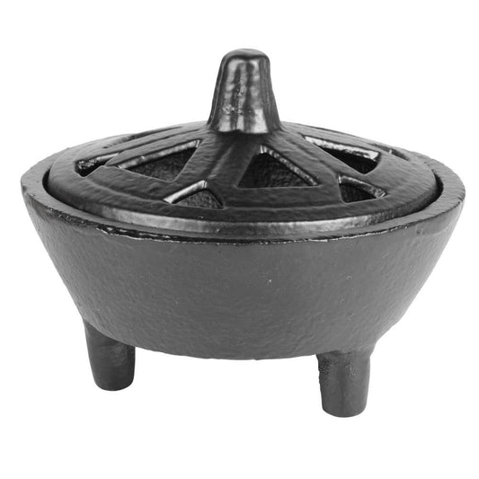 Cast Iron Cauldron With Slotted Top - Spiral Circle
