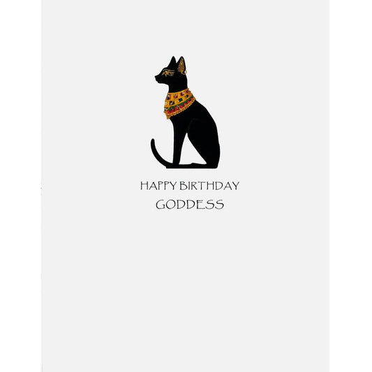 Cat Goddess Birthday Card - Spiral Circle