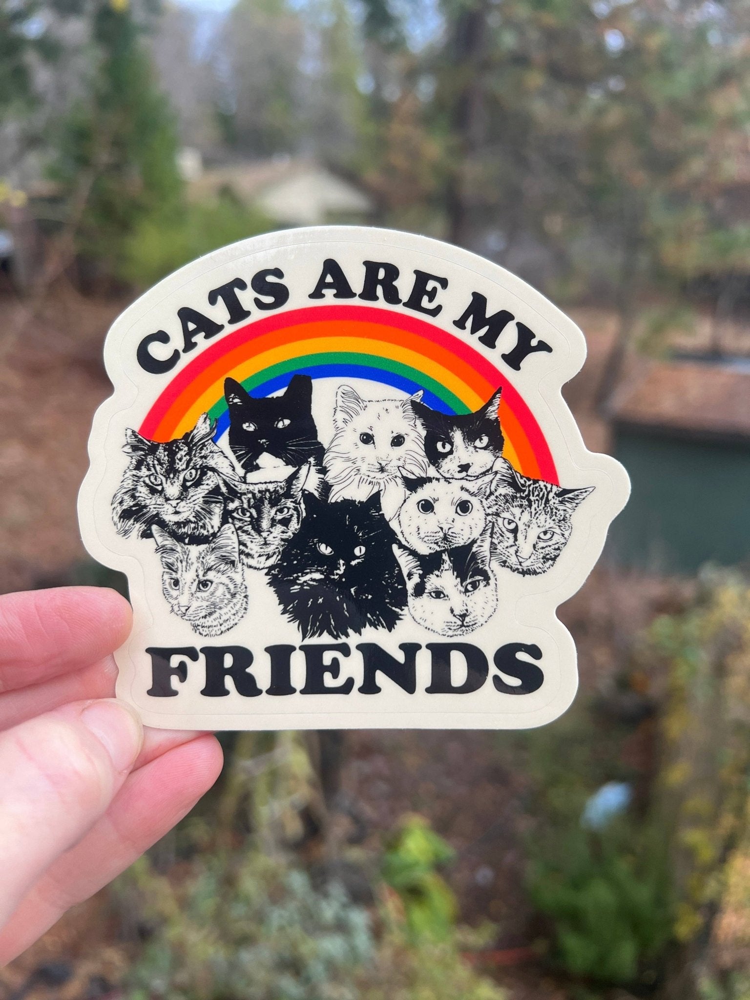 Cats Are My Friends STICKER 3 Inch - Spiral Circle