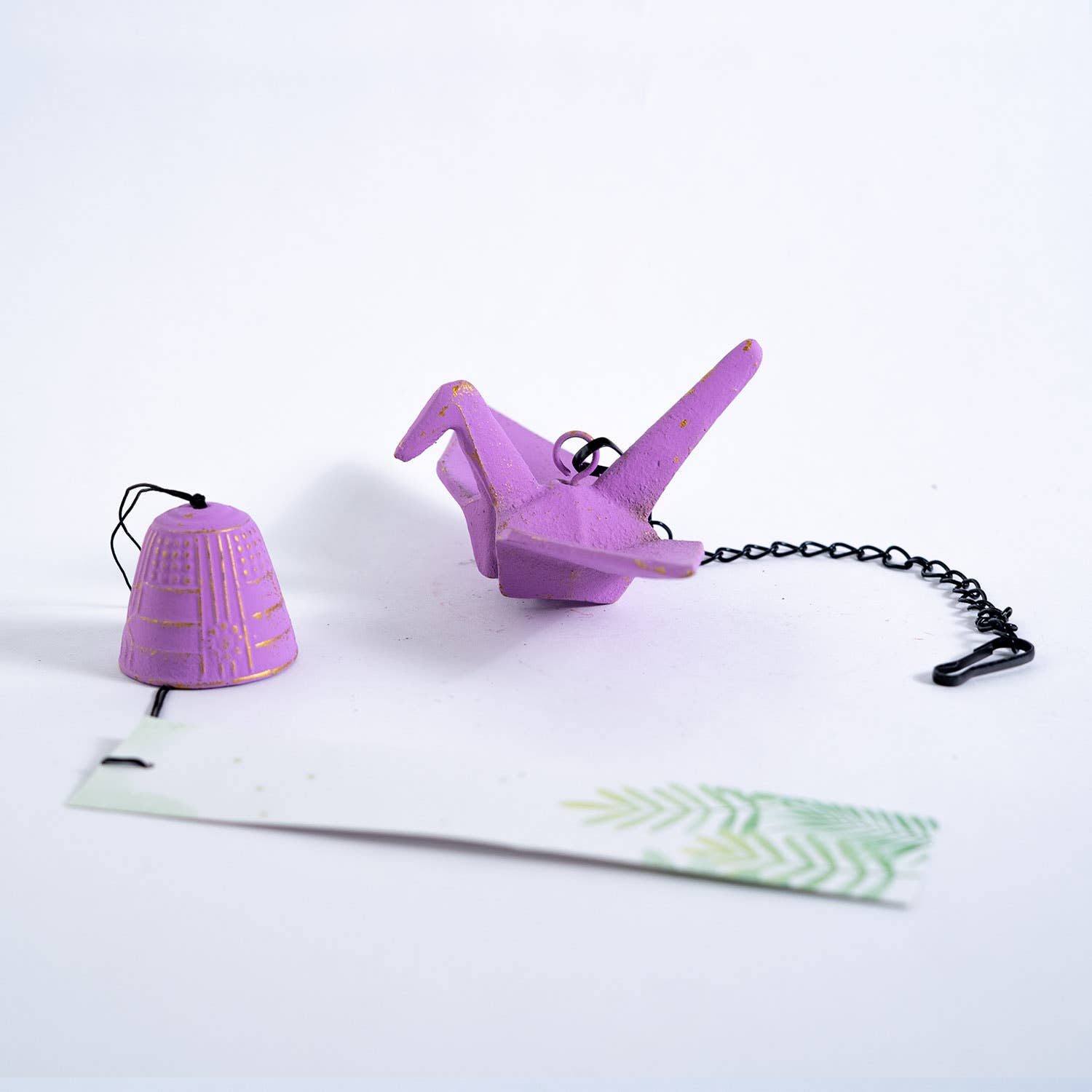Origami Crane Furin Bell Windchime Pink (1/16)