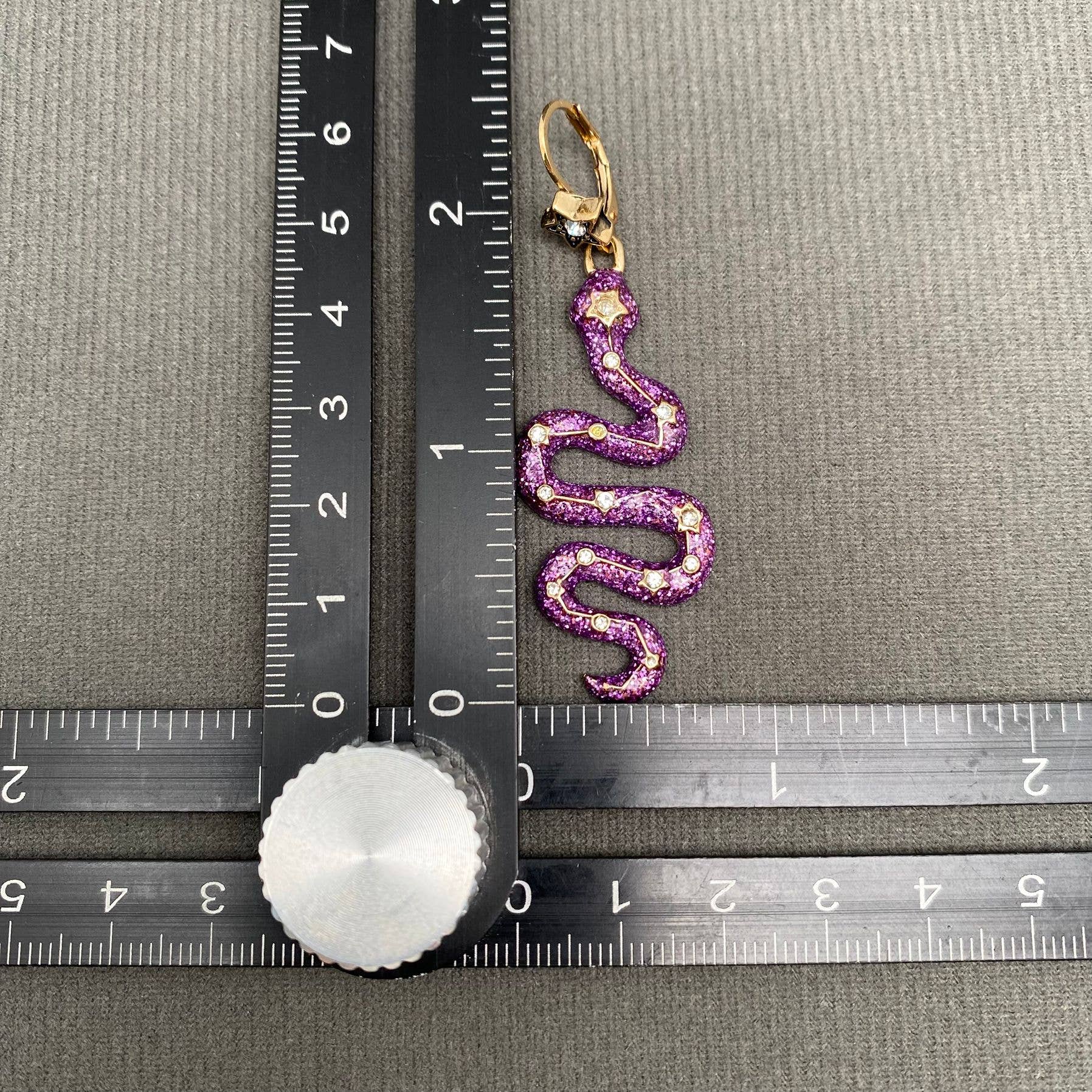 Vintage Style Rhinestone Inlaid Enamel Snake Earrings